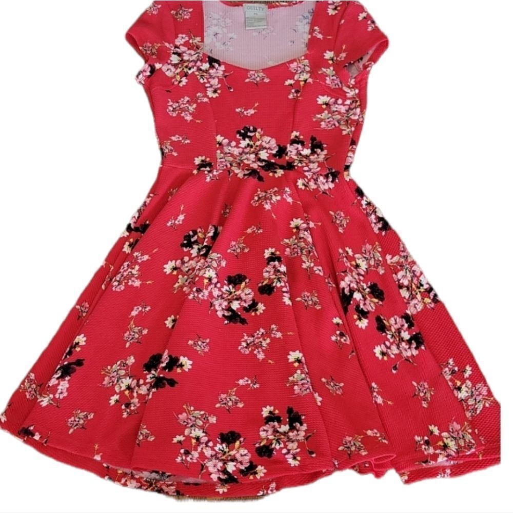 Guilty textured fit and flare floral dress